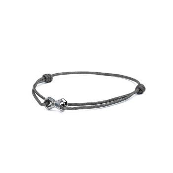 1,5 mm graues Nylonarmband mit einem versilberten Infinity-Zeichen - Infinity Grey Silver